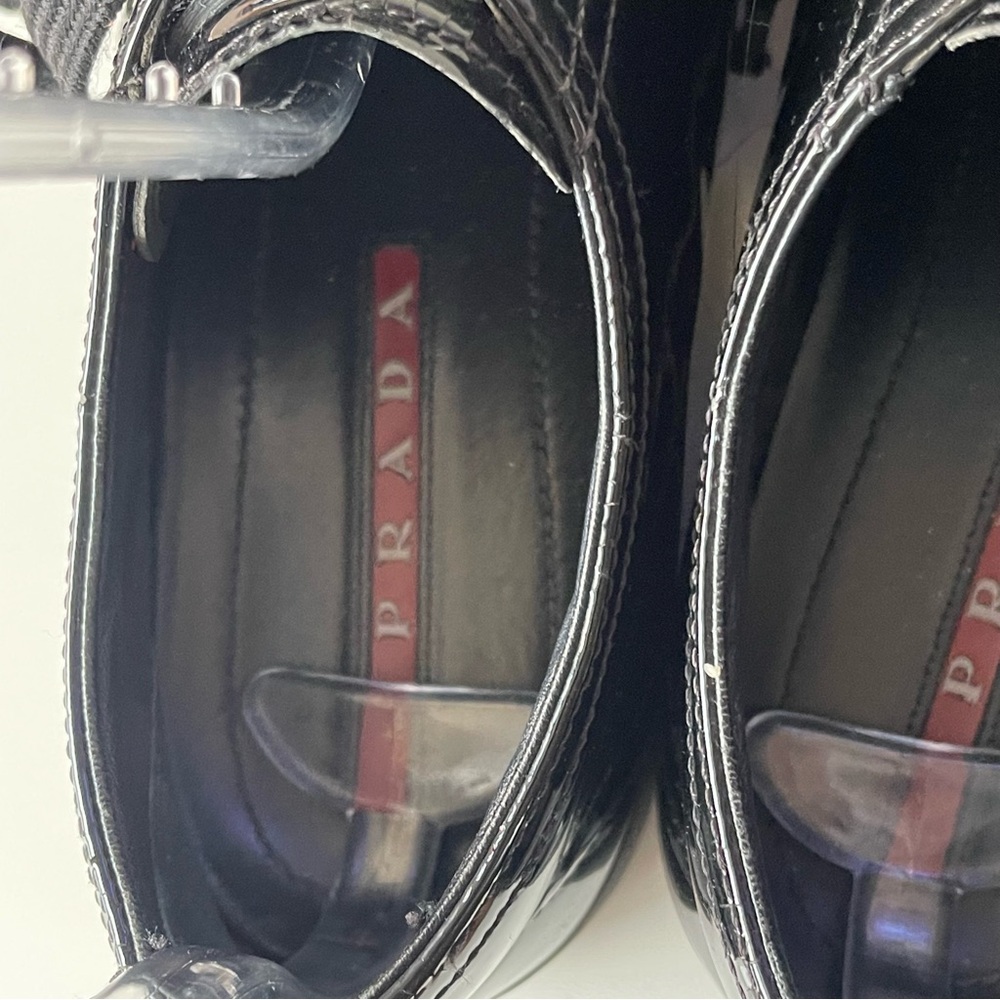 PRADA Black Patent Leather Sneakers - Picture 7 of 12